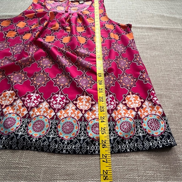 Banana Republic XL Pink & Orange Printed Sleeveless Tunic Bright Print Soft - Picture 5 of 5
